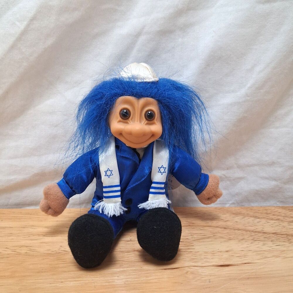Bar Mitzvah Troll Doll Jewish Blue Hair Israel Passover‎ Hanukkah Chanukah w/Tag